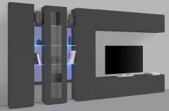 Parete attrezzata Dfilard, cm 320x30h180,<Dmora Outlet