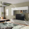 Parete attrezzata Dmontip, 260x42h32 cm, Cemento e Bianco<Dmora Best