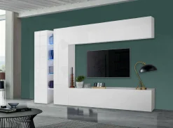 Parete attrezzata Enstatite, cm 280x30x180,<Dmora Outlet