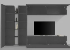 Parete attrezzata Enstatite, cm 280x30x180,<Dmora Online