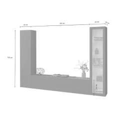 Parete attrezzata Felicina, cm 260x30h180,<Dmora Best