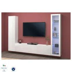 Parete attrezzata Felicina, cm 260x30h180,<Dmora Best Sale