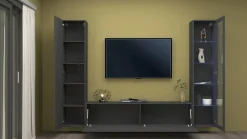 Parete attrezzata Felicina, cm 260x30h180,<Dmora Best