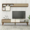 Parete attrezzata Gordon, 180x35 h40 cm, Noce e Crema<Dmora Sale