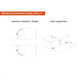 Parete attrezzata Hilaire, 276x40 h190 cm, Bronzo e Noce<Dmora Store