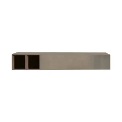 Parete attrezzata Koguma, 194x30 h29 cm, Noce e Grigio<Dmora Clearance