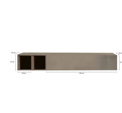 Parete attrezzata Koguma, 194x30 h29 cm, Noce e Grigio<Dmora Clearance