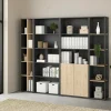 Parete attrezzata Litvjak, 34x241 h205 cm, Rovere e Grigio<Dmora New
