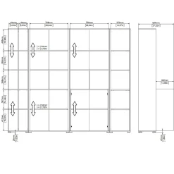 Parete attrezzata Litvjak, 34x241 h205 cm, Rovere e Grigio<Dmora New