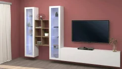 Parete attrezzata Lome, cm 320x30h180,<Dmora Cheap
