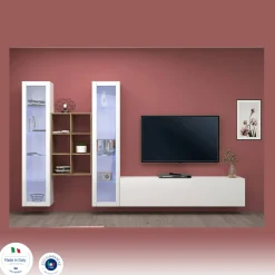 Parete attrezzata Lome, cm 320x30h180,<Dmora Cheap