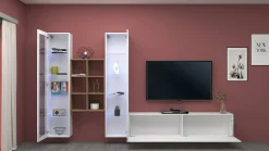 Parete attrezzata Lome, cm 320x30h180,<Dmora Cheap