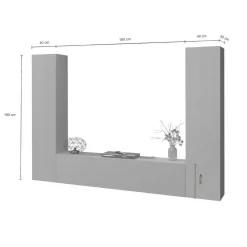 Parete attrezzata Natasha, cm 260x30h180,<Dmora Online