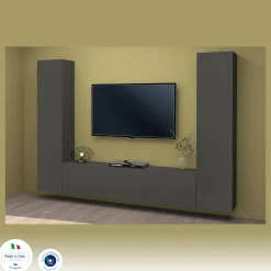 Parete attrezzata Natasha, cm 260x30h180,<Dmora Online