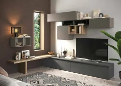 Parete attrezzata Polo, 276x40 h200 cm, Bronzo e Antracite<Dmora Sale