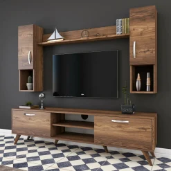 Parete attrezzata Tino, 180x35 h49 cm,<Dmora Flash Sale