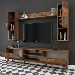 Parete attrezzata Tino, 180x35 h49 cm,<Dmora Flash Sale