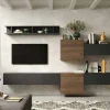 Parete attrezzata Tony, 262x30 h185 cm, Noce e Antracite<Dmora Store