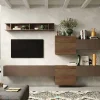 Parete attrezzata Tony, 262x30 h185 cm, Bronzo e Noce<Dmora Flash Sale