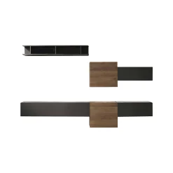 Parete attrezzata Tony, 262x30 h185 cm, Noce e Antracite<Dmora Store