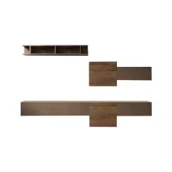 Parete attrezzata Tony, 262x30 h185 cm, Bronzo e Noce<Dmora Flash Sale