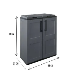 Pattumiera Alfred, Grigio e Nero, Finitura quadri<Dmora Outlet