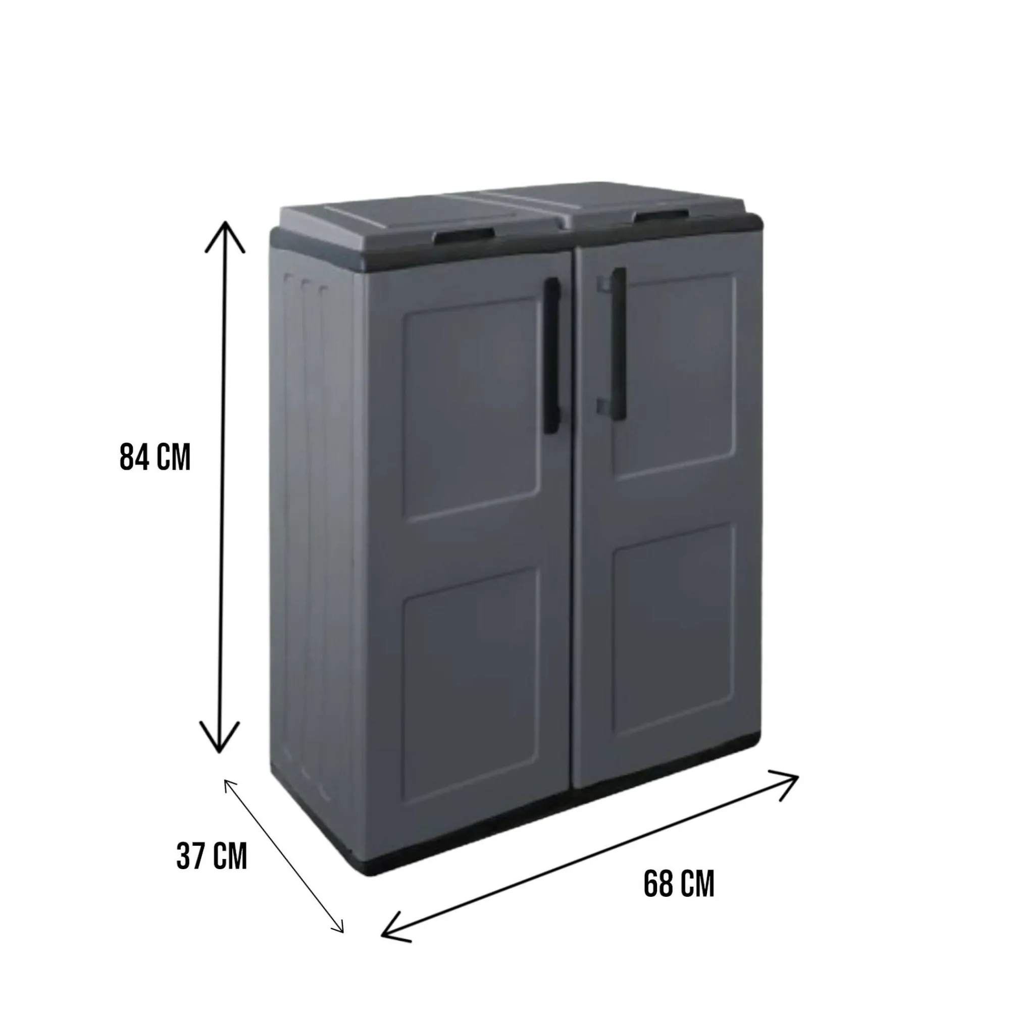 Pattumiera Alfred, Grigio e Nero, Finitura quadri<Dmora Outlet