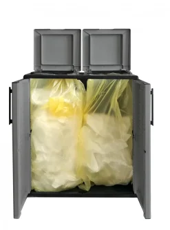 Pattumiera Alfred, Grigio e Nero, Finitura quadri<Dmora Outlet