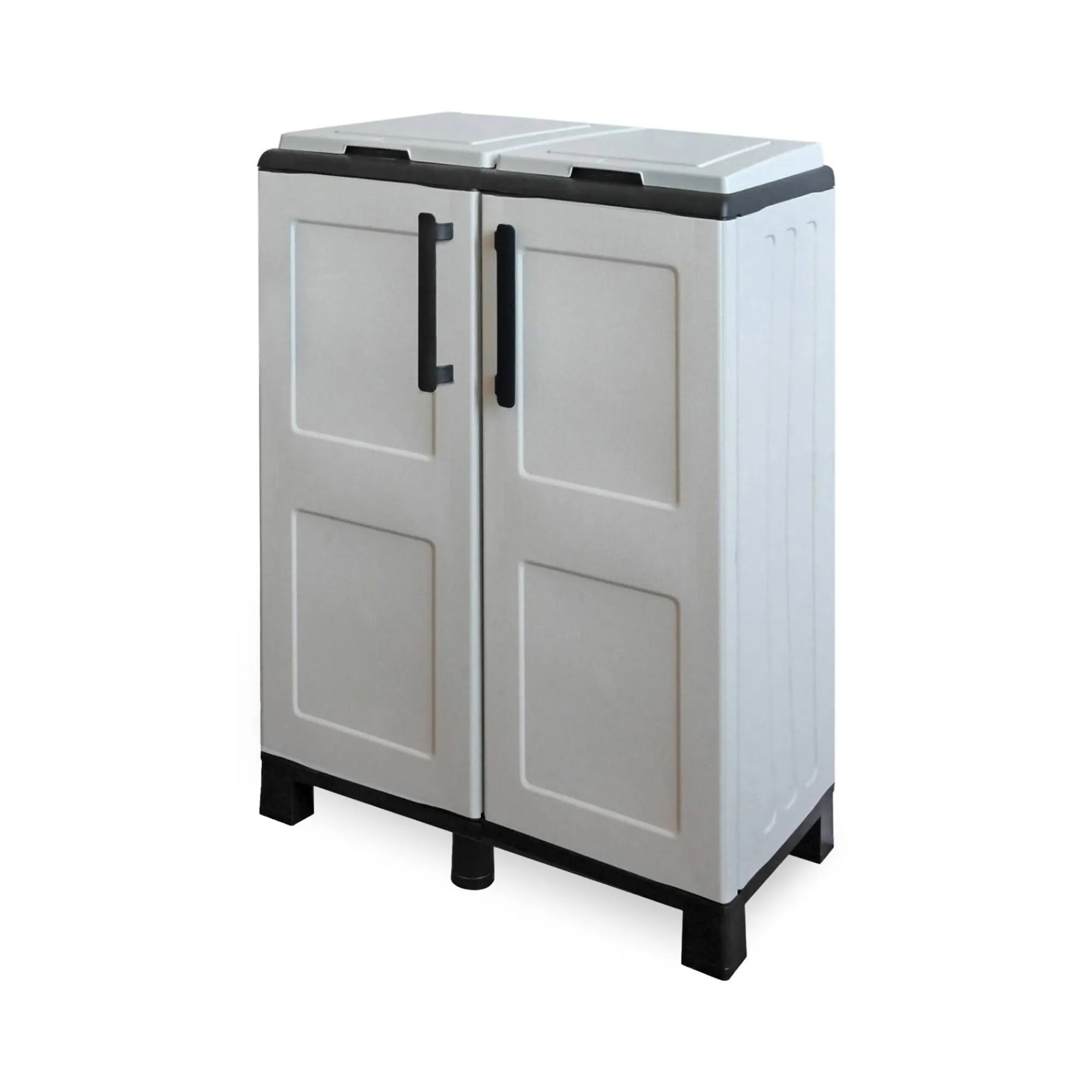 Pattumiera Alistar, Grigio chiaro e Nero, Finitura quadri<Dmora Cheap