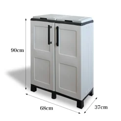 Pattumiera Alistar, Grigio chiaro e Nero, Finitura quadri<Dmora Cheap