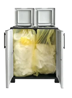 Pattumiera Alistar, Grigio chiaro e Nero, Finitura righe<Dmora Cheap