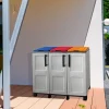 Pattumiera Anthea, 102x37h90 cm, Grigio chiaro e Multicolore a 3 ante<Dmora Shop