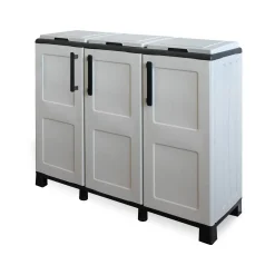 Pattumiera Anthea, 102x37h90 cm, Grigio chiaro e Nero a 3 ante<Dmora Hot