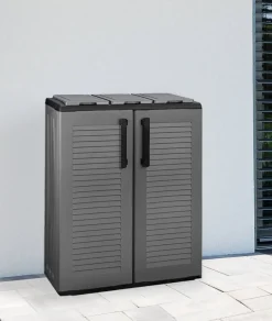 Pattumiera Artan, Grigio e Nero, Finitura righe<Dmora Online