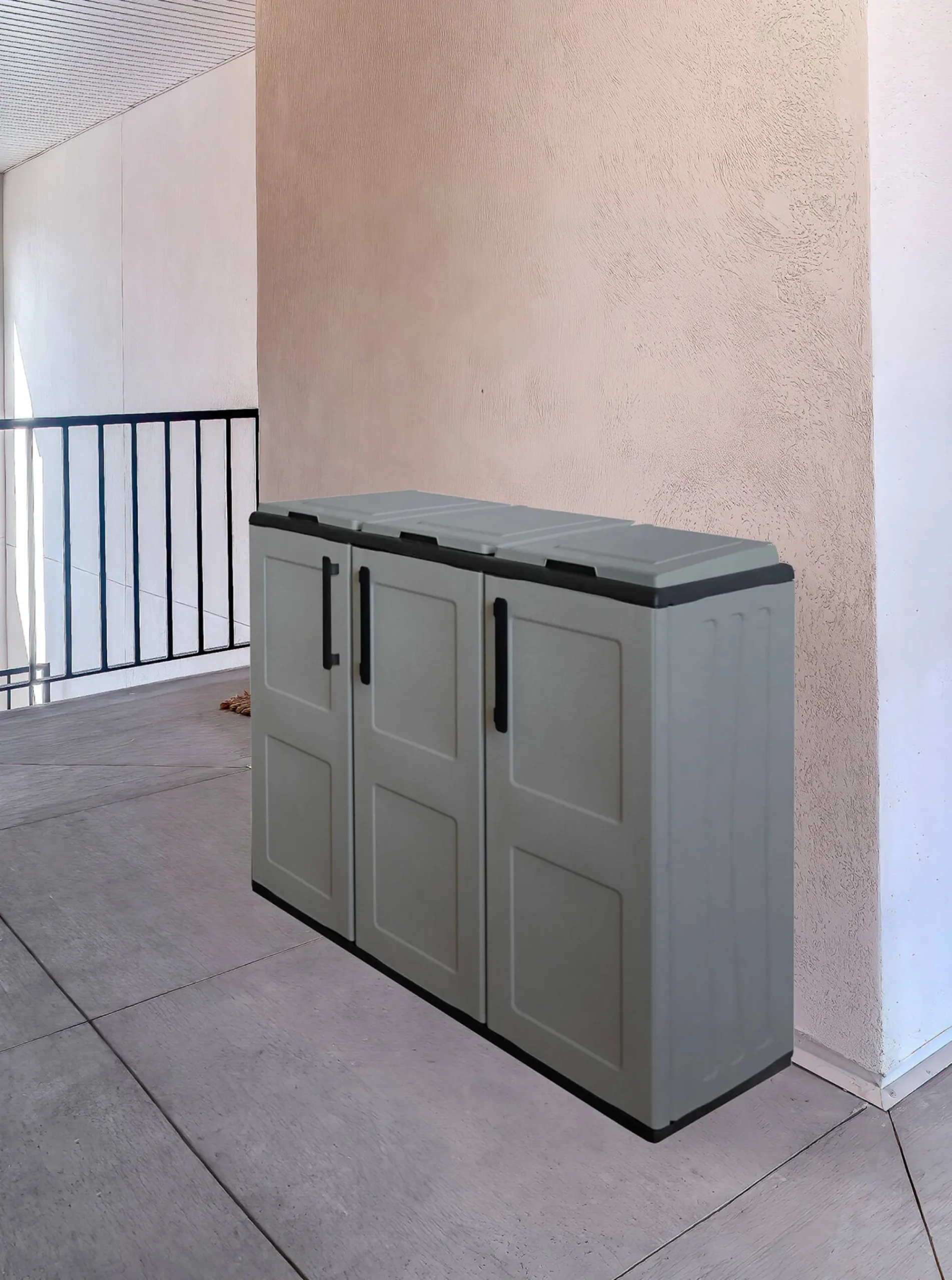 Pattumiera Daffaticat, Grigio e Nero, Finitura quadri<Dmora Flash Sale