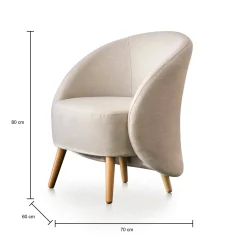 Poltrona Alla, Cm 70x60h80,<Dmora Best Sale