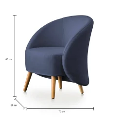 Poltrona Alla, Cm 70x60h80,<Dmora Online