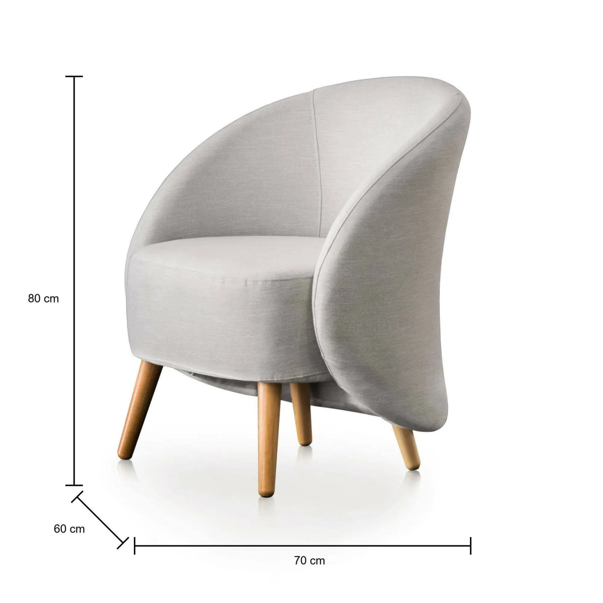 Poltrona Alla, Cm 70x60h80,<Dmora Outlet
