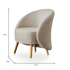 Poltrona Alla, Cm 70x60h80,<Dmora New