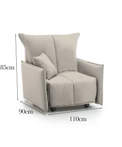 Poltrona Atlantis, Cm 110x90h85,<Dmora Fashion