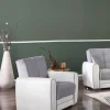 Poltrona Attiluccio, 97x84h91 cm, Bianco e Grigio Chiaro<Dmora Cheap