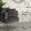 Poltrona Castagna, 78x68 h85 cm, Grigio e Argento<Dmora Best
