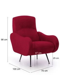 Poltrona Dromondin, 70x100 h98 cm,<Dmora Shop
