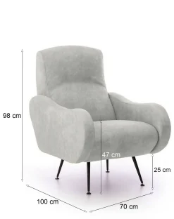 Poltrona Dromondin, 70x100 h98 cm,<Dmora Sale