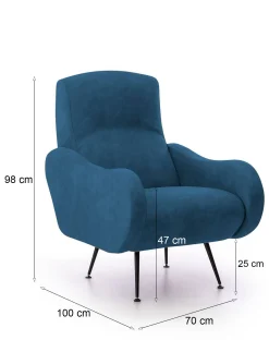 Poltrona Dromondin, 70x100 h98 cm,<Dmora Best Sale
