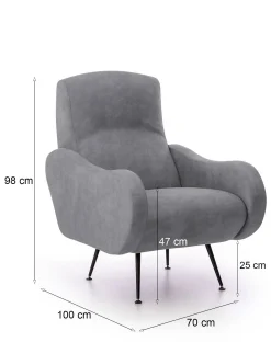 Poltrona Dromondin, 70x100 h98 cm,<Dmora Flash Sale