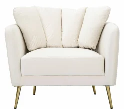 Poltrona Foster, 88x77 h74 cm, Crema e Oro<Dmora Best