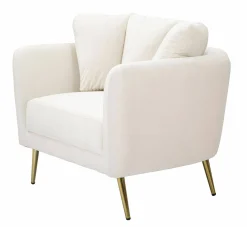 Poltrona Foster, 88x77 h74 cm, Crema e Oro<Dmora Best