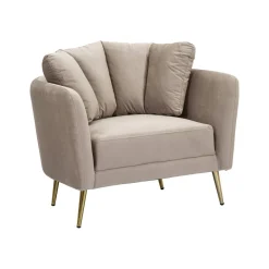 Poltrona Foster, 88x77 h74 cm, Grigio e Oro<Dmora Sale