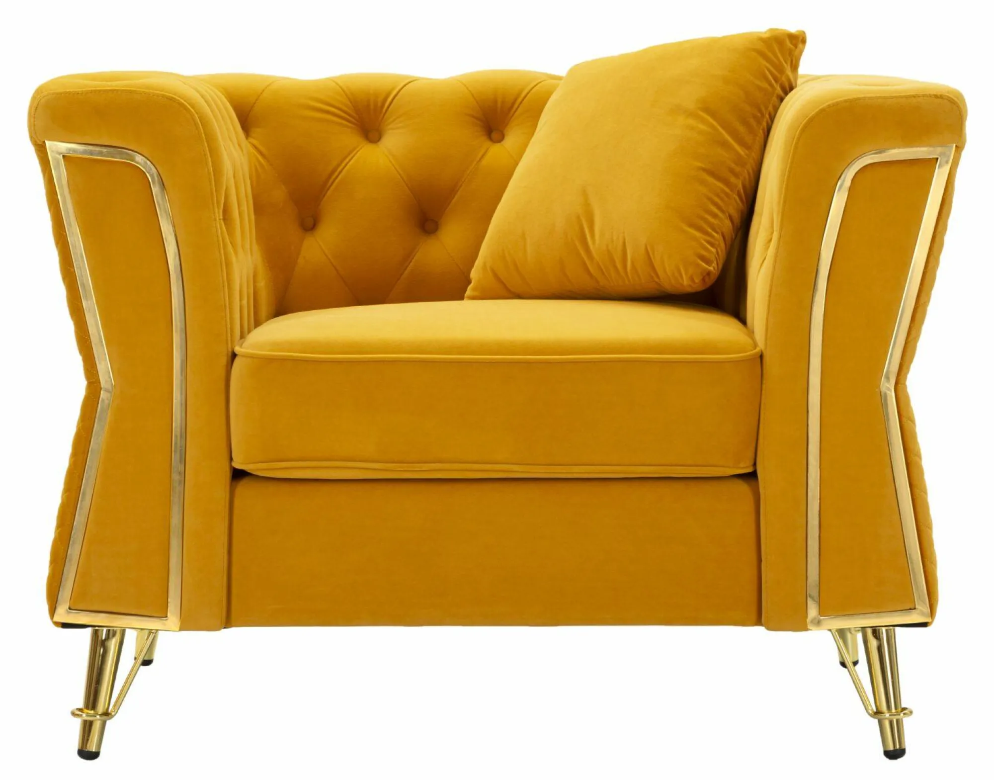 Poltrona Gabbiano, 104x83 h76 cm, Ocra e Oro<Dmora Clearance
